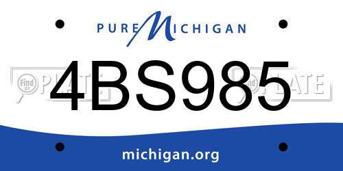 4BS985 Michigan License Plate