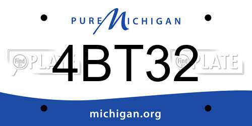 4BT32 Michigan License Plate