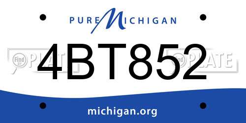 4BT852 Michigan License Plate