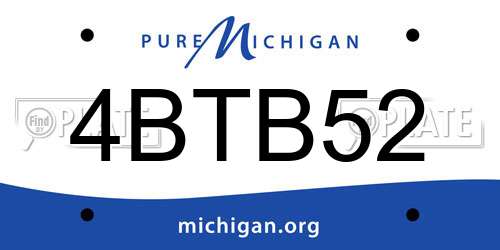 4BTB52 Michigan License Plate