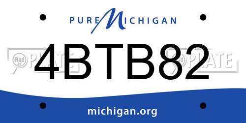 4BTB82 Michigan License Plate