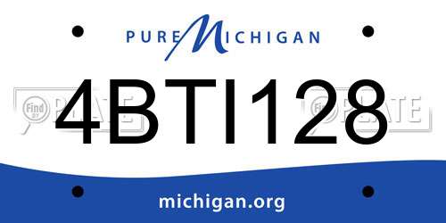 4BTI128 Michigan License Plate