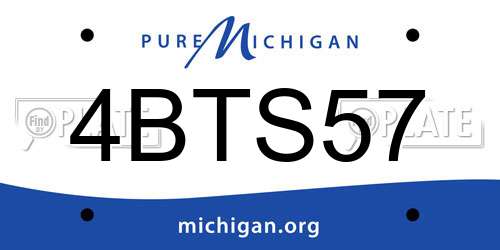 4BTS57 Michigan License Plate
