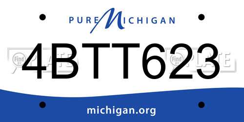 4BTT623 Michigan License Plate