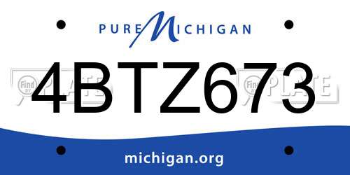 4BTZ673 Michigan License Plate