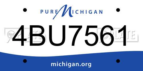 4BU7561 Michigan License Plate