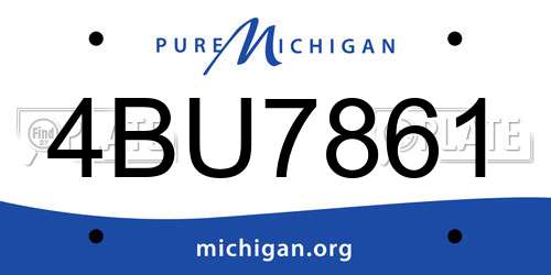 4BU7861 Michigan License Plate