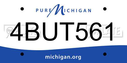 4BUT561 Michigan License Plate