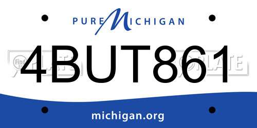 4BUT861 Michigan License Plate