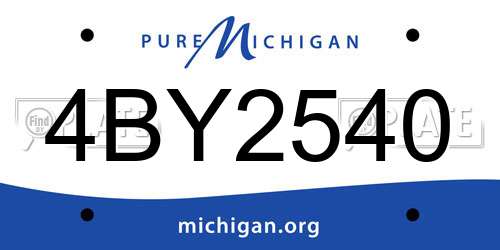 4BY2540 Michigan License Plate