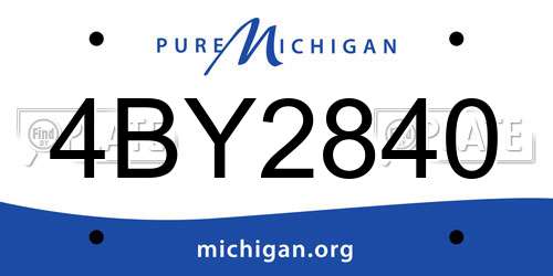 4BY2840 Michigan License Plate