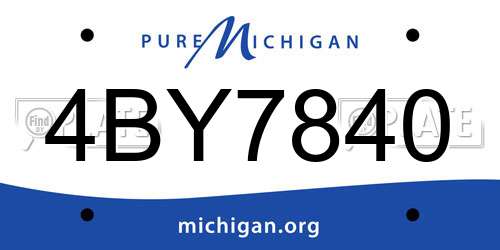 4BY7840 Michigan License Plate