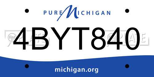 4BYT840 Michigan License Plate