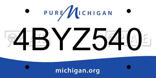 4BYZ540 Michigan License Plate