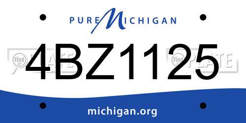 4BZ1125 Michigan License Plate