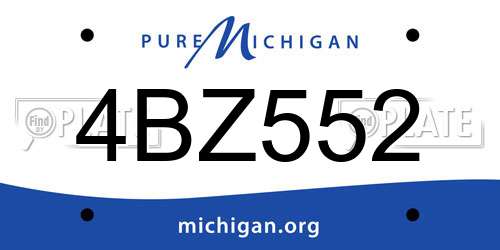 4BZ552 Michigan License Plate