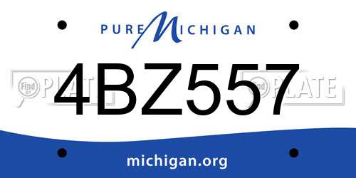 4BZ557 Michigan License Plate