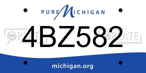 4BZ582 Michigan License Plate