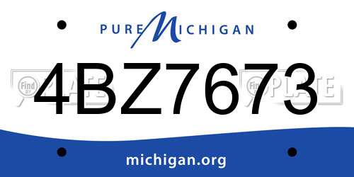 4BZ7673 Michigan License Plate