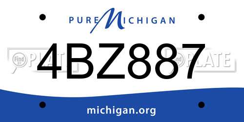 4BZ887 Michigan License Plate