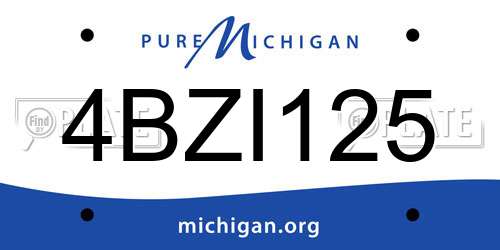 4BZI125 Michigan License Plate