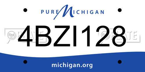 4BZI128 Michigan License Plate