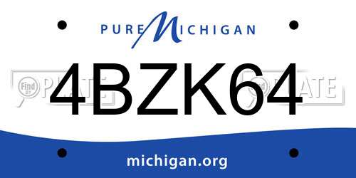 4BZK64 Michigan License Plate