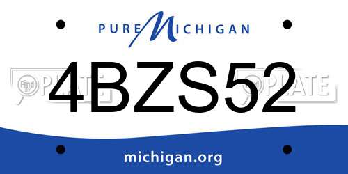 4BZS52 Michigan License Plate