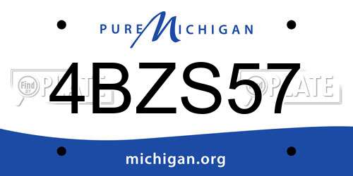 4BZS57 Michigan License Plate