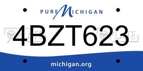 4BZT623 Michigan License Plate