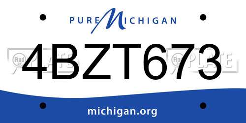 4BZT673 Michigan License Plate
