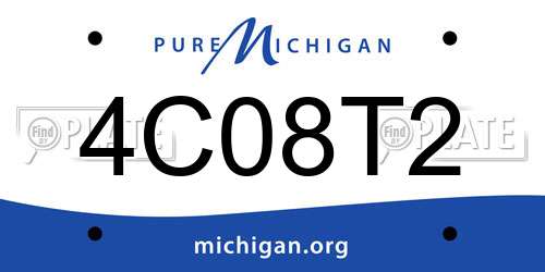 4C08T2 Michigan License Plate