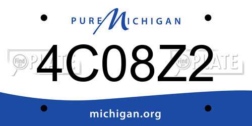 4C08Z2 Michigan License Plate