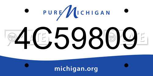 4C59809 Michigan License Plate