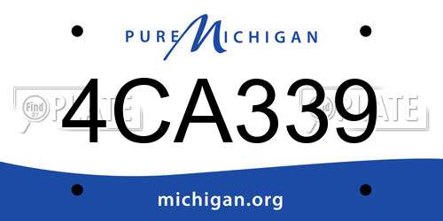 4CA339 Michigan License Plate