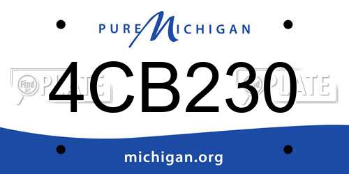 4CB230 Michigan License Plate