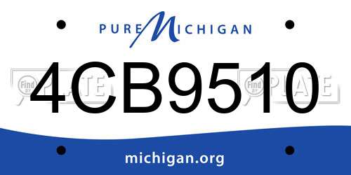4CB9510 Michigan License Plate
