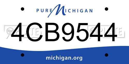 4CB9544 Michigan License Plate