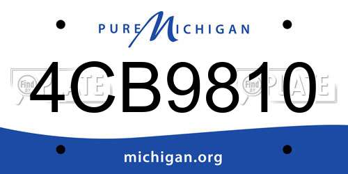 4CB9810 Michigan License Plate