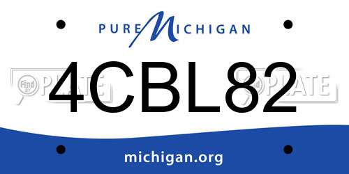 4CBL82 Michigan License Plate
