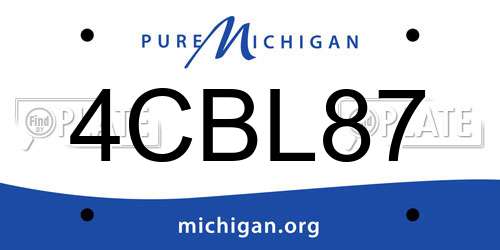 4CBL87 Michigan License Plate