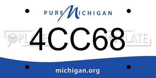 4CC68 Michigan License Plate