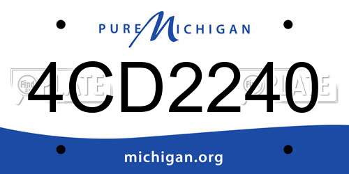 4CD2240 Michigan License Plate