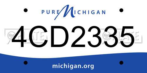 4CD2335 Michigan License Plate