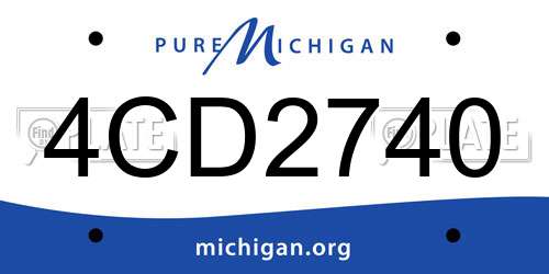 4CD2740 Michigan License Plate