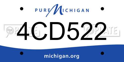 4CD522 Michigan License Plate