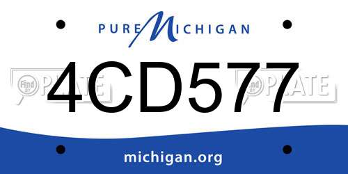4CD577 Michigan License Plate