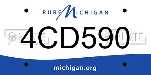 4CD590 Michigan License Plate