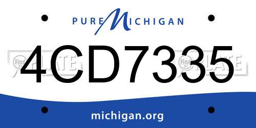 4CD7335 Michigan License Plate