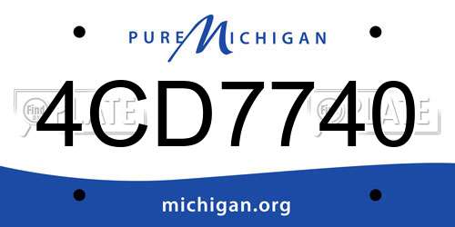 4CD7740 Michigan License Plate